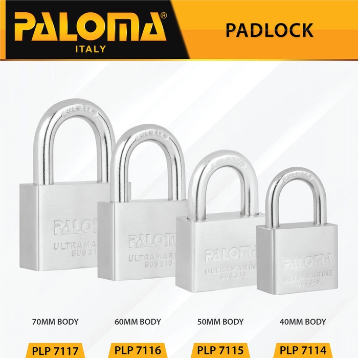 Paloma Gembok Kunci PadLock PLP 7115 Ultramarine 50MM SHORT SSS