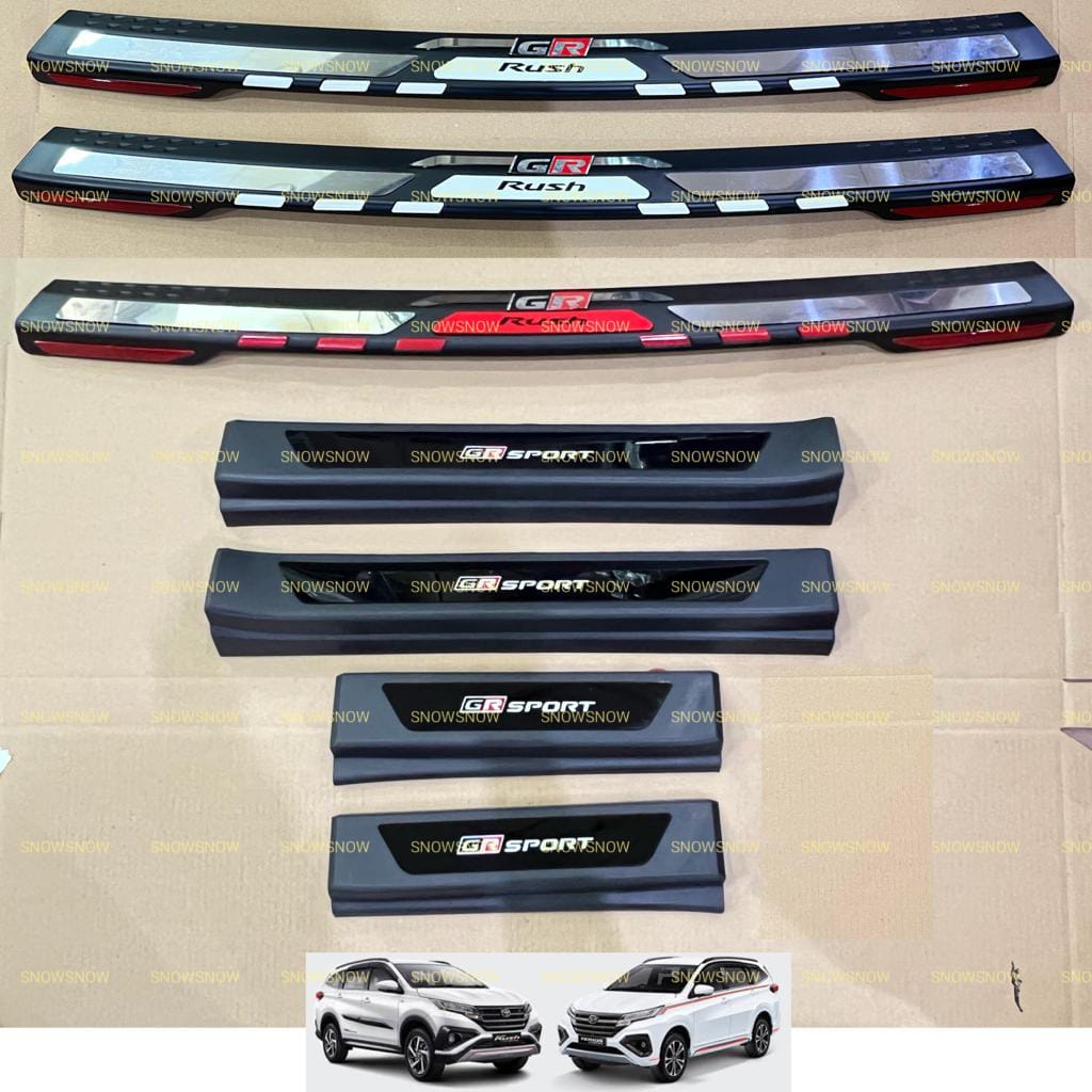 Paket Sillplate Samping Belakang All New Rush Terios 2018 2022 2023 Full GR SPORT Merah Putih Silver