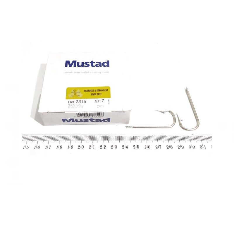 Mata Pancing Kail Mustad Round Bent Sea Hooks Tipe 2315 No 7 Tanpa Lubang