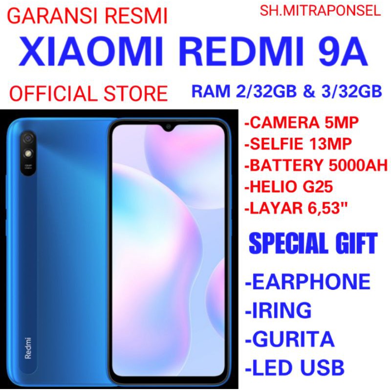 XIAOMI REDMI 9A RAM 3GB & 2GB ~GARANSI RESMI~