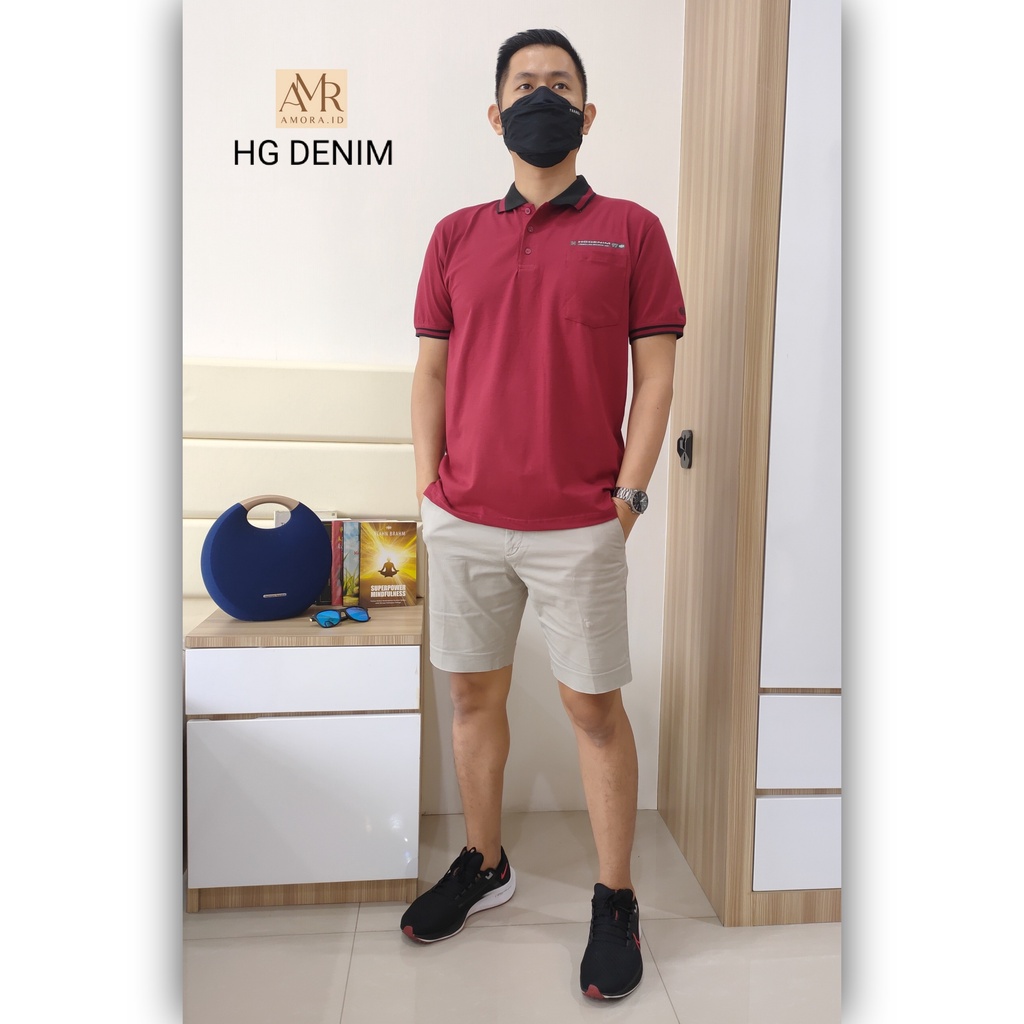 HG DENIM KRAH XXXXL COTTON COMBED PRIA KAOS POLO