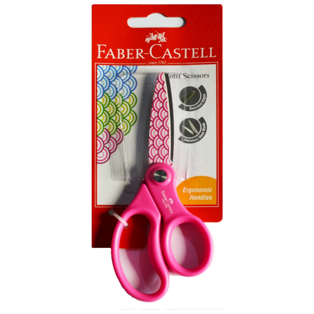 

Gunting Motif Scissor Faber Castell / Stainless Steel 3 Warna / Motif Scissors