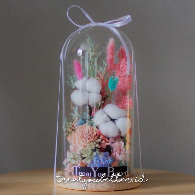 Eterno Glass Dome / Bunga Kering / Bunga Dried / Glass Dome Murah
