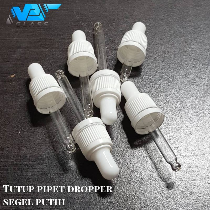 tutup botol pipet segel putih / tutup botol serum / tutup dropper neck 18