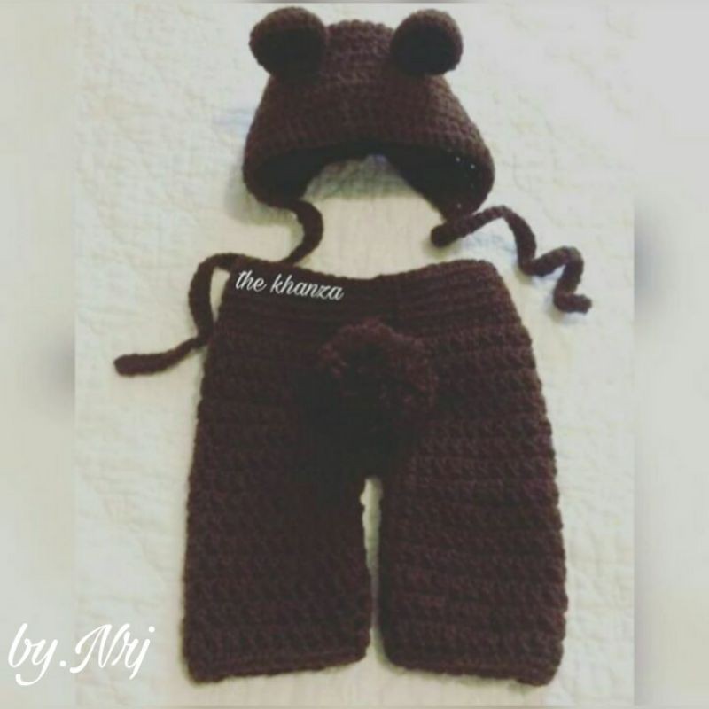 BEAR KOSTUM / KOSTUM BERUANG / KOSTUM BINATANG / KOSTUM FOTO BAYI / BAJU RAJUT BAYI / KOSTUM RAJUT