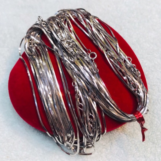 Kalung polos casandra petak silver925/perhiasan silver lapis emas putih lapis emas putih asli/KP022