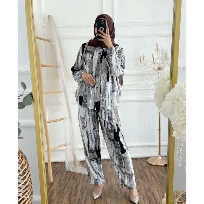 One Set Rayon Viscose Premium motif terbaru-Crotus set