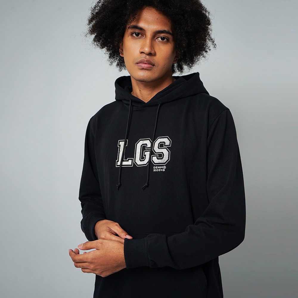 LGS Street - Logo Varsity Hoodie - Basic - Streetwear - Hitam - Unisex - SH.10.R005.003