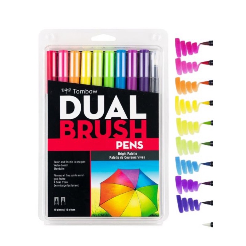 

Tombow Dual Brush Pen, Bright Palette Set 10 Color