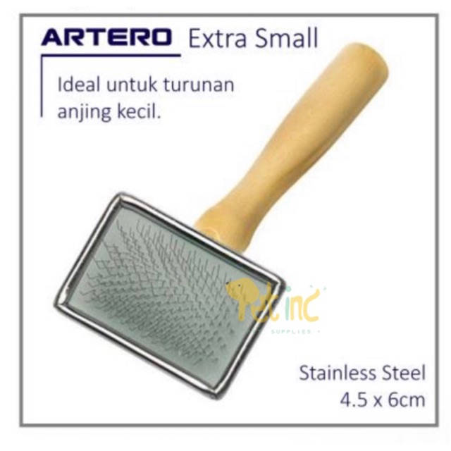 Artero wooden slicker XS pet brush sikat sisir anjing atau kucing