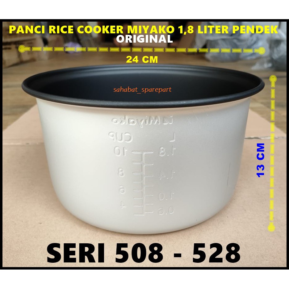 (13 CM) PANCI INNER POT MAGICOM RICE COOKER MIYAKO SERI 508 - 528 ORIGINAL