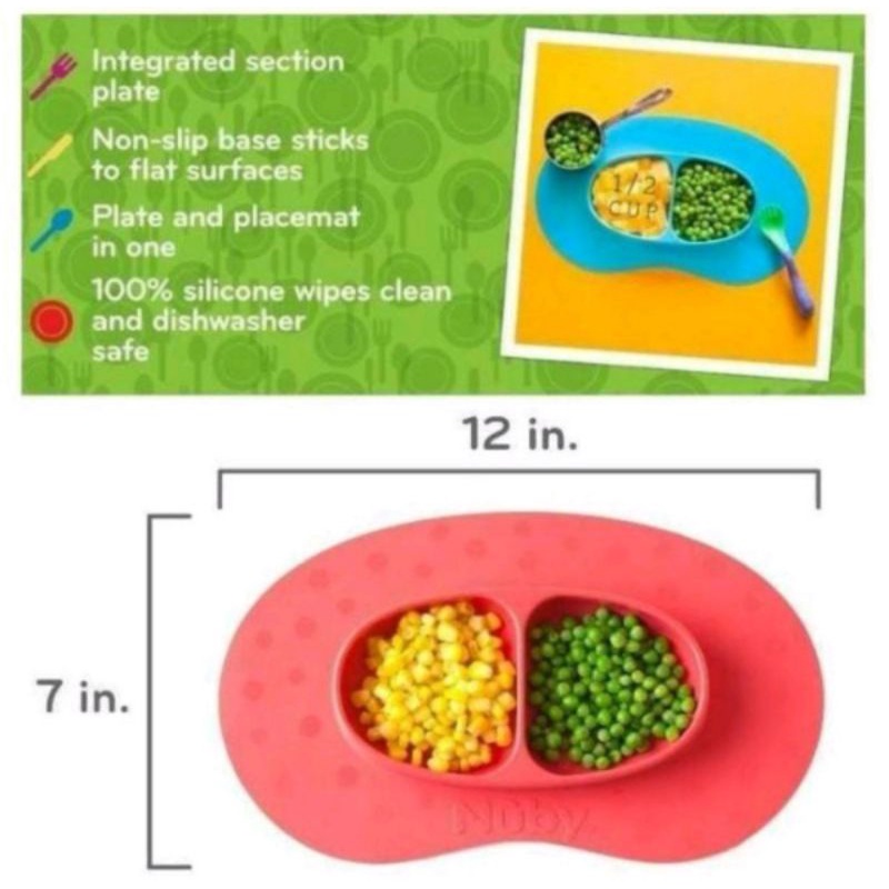 Nuby Sure Grip Miracle Mat Suction Plate Piring Makan BLW