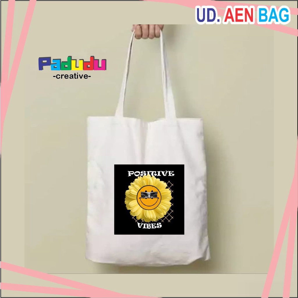 Tote Bag Vintage positife vibes Resleting Aesthetic AENBAG