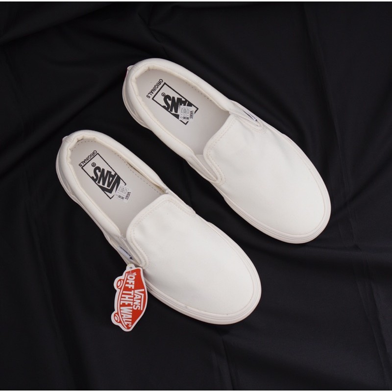 slip on vans off white