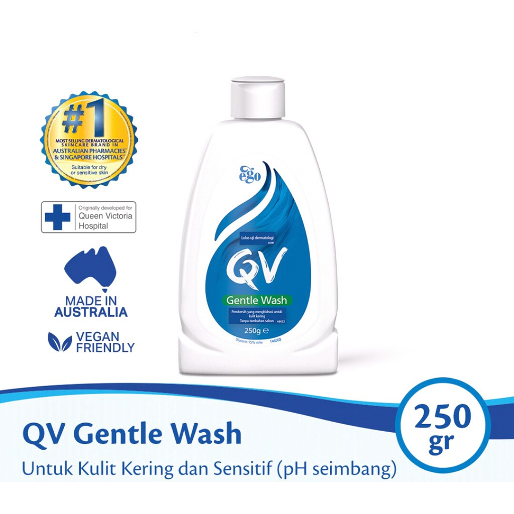 QV Gentle Wash Untuk Kulit Kering dan Sensitif (pH seimbang)- 250ml