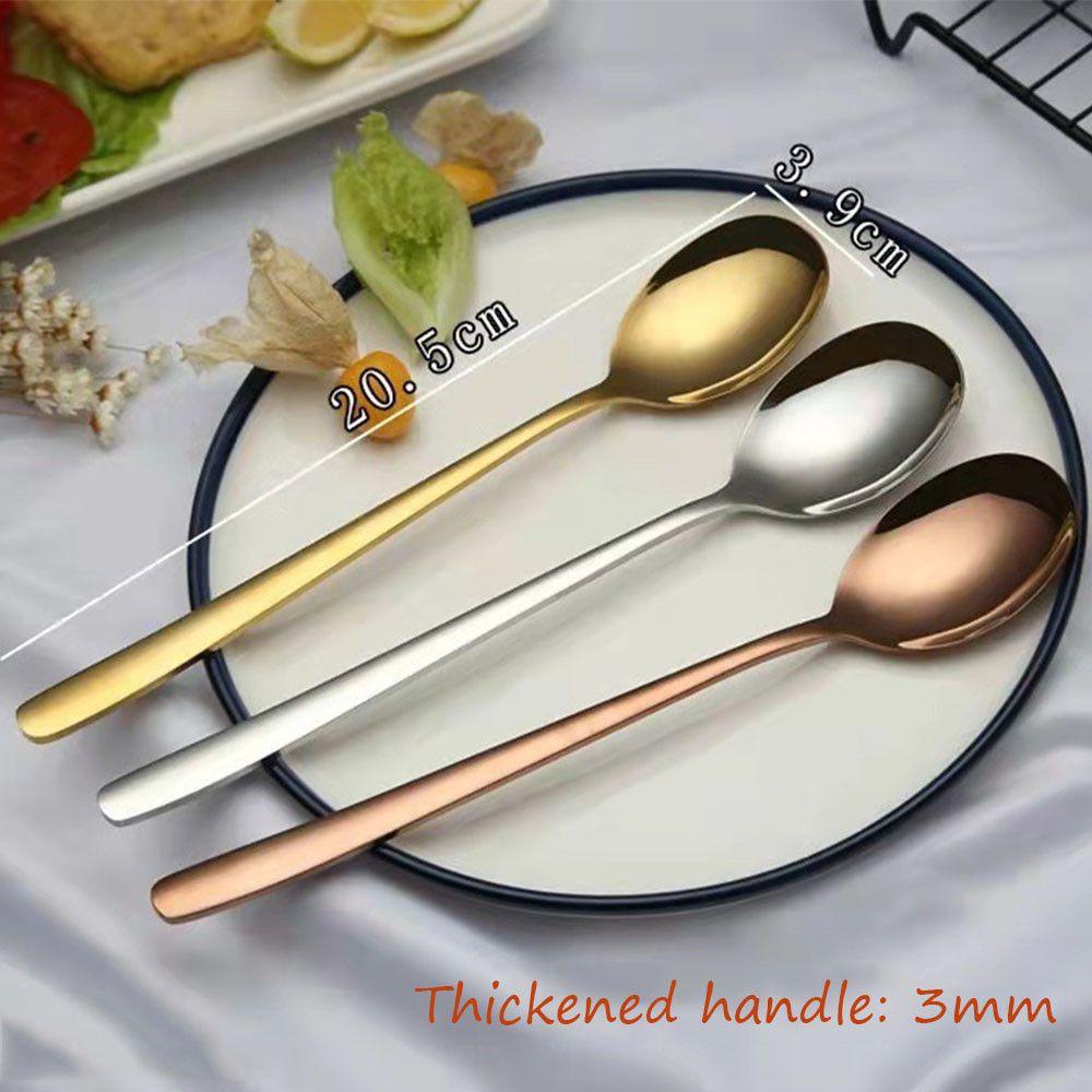 Solighter Sendok Kopi Stainless Steel Kesederhanaan Halus Mirror Polish Dessert Spoon