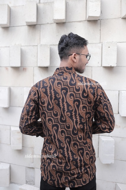 Sidamuliya Batik Kemeja Pria Slimfit Premium Parang Lengan Panjang