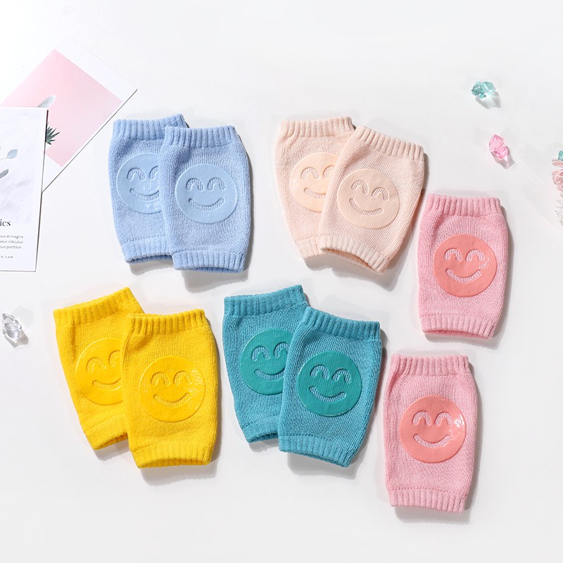 ZBH Pelindung Lutut Bayi Anti Slip Baby Kneepad Motif Smile Protector Baby Knee Pads Pelindung Lutut bayi Merangkak