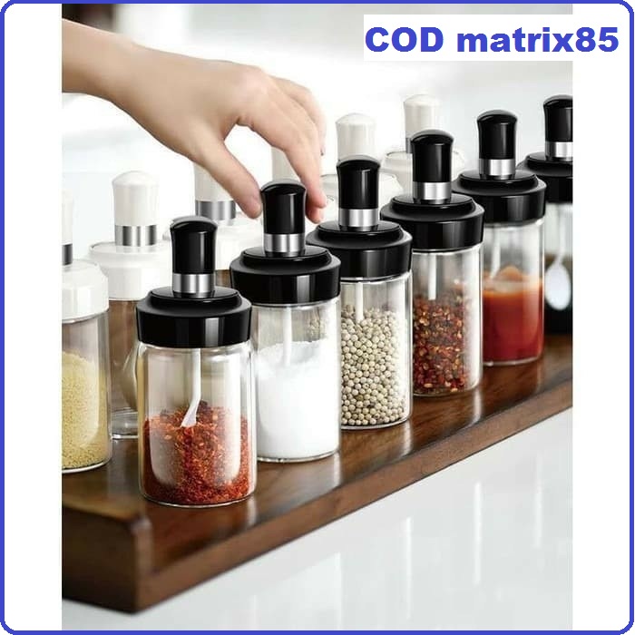 Botol bumbu kaca + sendok