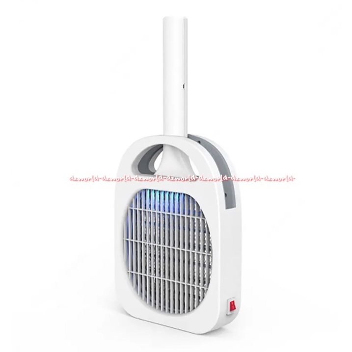 Krisbow Raket &amp; Perangkap Nyamuk 2in1 Bisa Di Charge Mosquito Racket White Putih Raket Perangkap