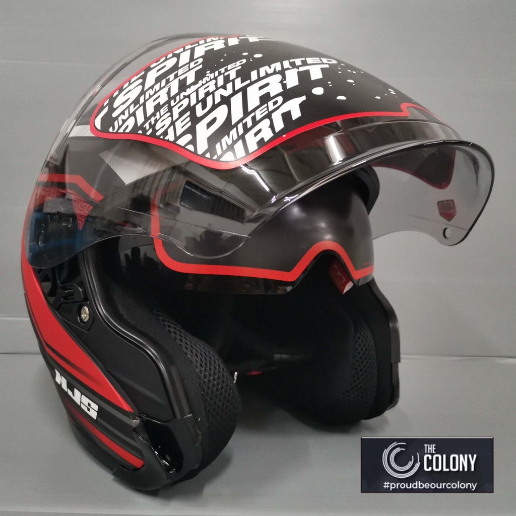 HELM NJS KAIROZ KAIROS MOTIF ZENITH BLACK RED DOFF-2