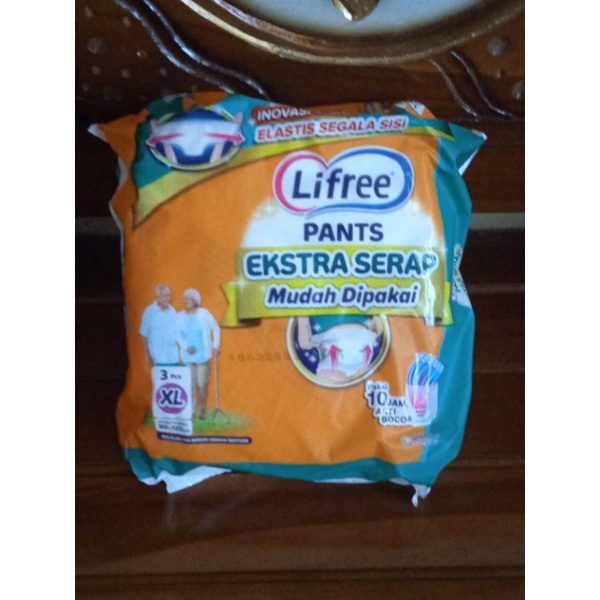 Lifree Popok Celana extra serap ukuran XL isi 3(Popok Dewasa / lansia)