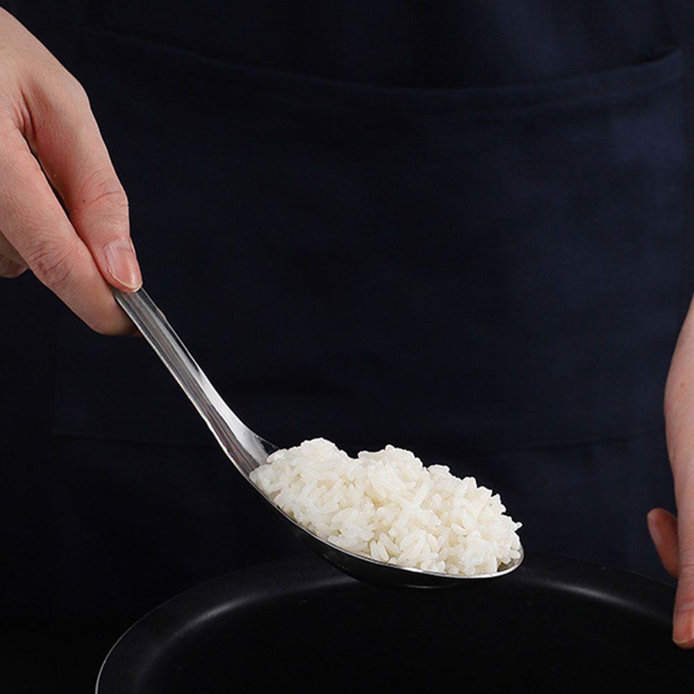 [Elegan] Sendok Nasi Silver Deepen Thicken Tableware Untuk Rumah Restoran Hotel Rice Paddle Food Serving Spoon