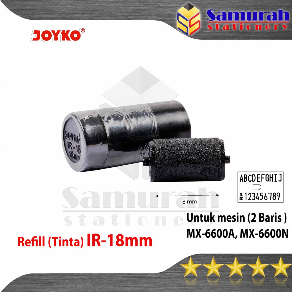 

Refill Tinta Label Rol Joyko IR 18 mm 2 Baris MX 6600 A / IR-20 1 Baris Untuk MX 5500 m PL 6000