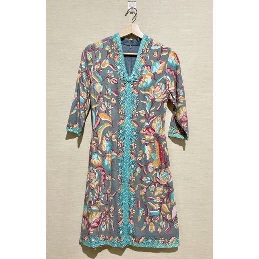 Batik Dress - V Neck Slim Fit