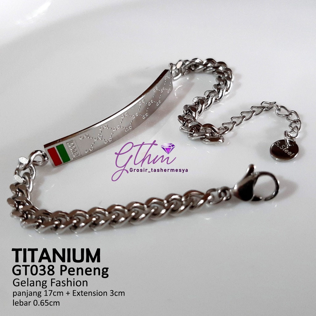 Gelang Titanium Peneng Branded GC Keren Mewah Fashionable Stylish Perhiasan Import GT038 GTHM