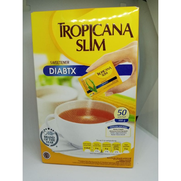 TROPICANA SLIM SWEETENER DIABTX 50 SACHET - ED 07/2025