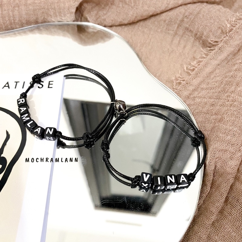 GELANG NAMA DADU COUPLE MAGNET / GELANG COUPLE MAGNET / HARGA SUDAH DAPAT 2 GELANG