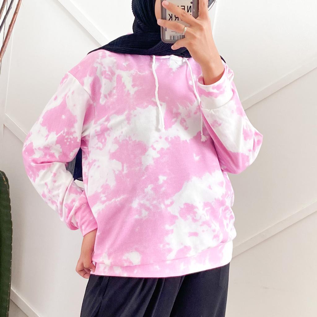 HOODIE TIEDYE - sweater murah / sweater wanita / knitwear / knit sweater / tyedye