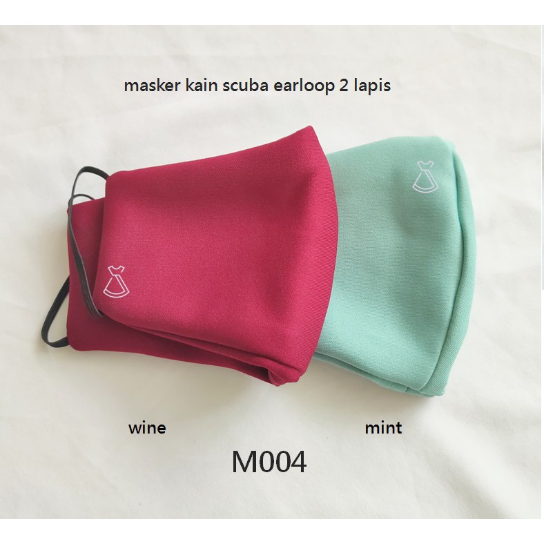 M004 - Masker Kain Scuba 2 Lapis Lembut Polos Masker Murah bisa dicuci selip tisue