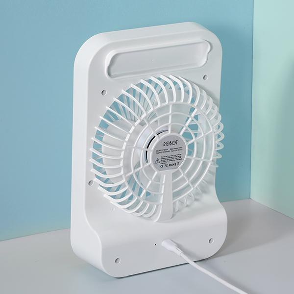 KIPAS ANGIN PORTABLE MINI FAN ROBOT RT-BF14 2000MAH LED 5 INCH