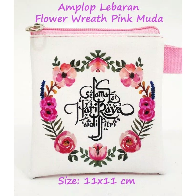 

FL1 Dompet THR Lebaran Amplop THR Lebaran Flower Wreath Pink Muda