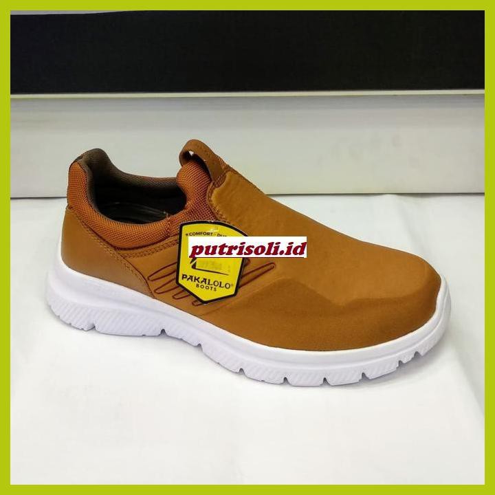 NOPILSPRIA- SEPATU SLIP ON PRIA PAKALOLO N1013 ORIGINAL - COKELAT, 39 -ORIGINALLLL-