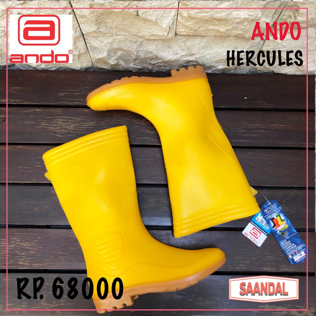 Ando Hercules ISO 9001 Sepatu Safety Boots  APD Kuning