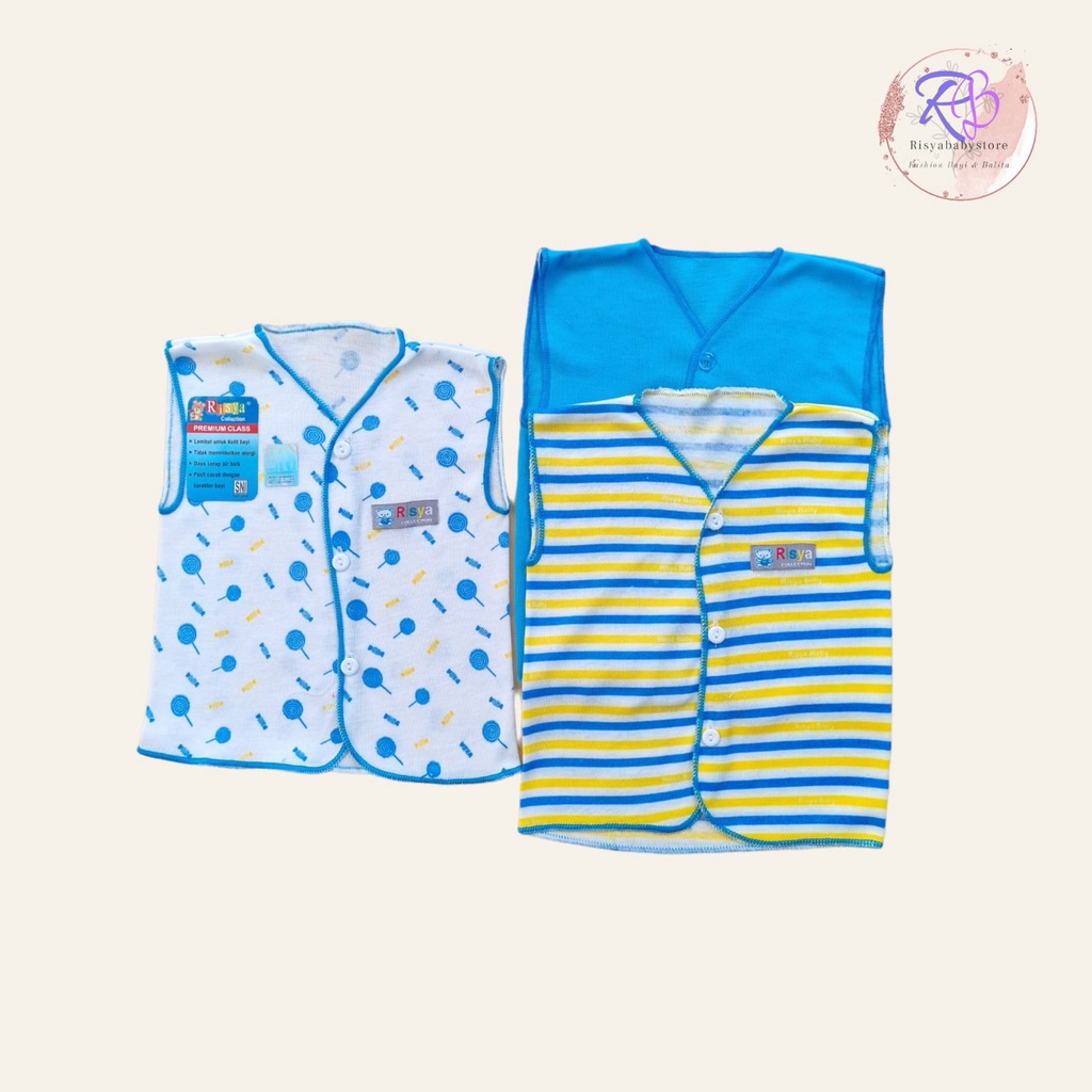 3 PCS Baju Bayi Baru Lahir Lengan Kutung Daleman Bayi Newborn RisyaBaby And Kids