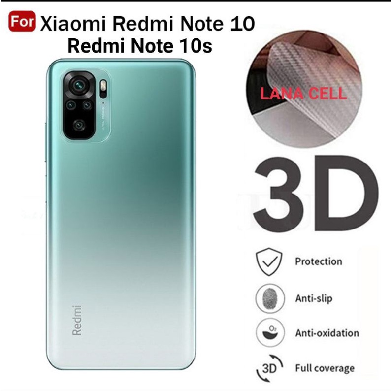 Skin / Garskin / Sticker / Anti Jamur Redmi Note 10 Redmi Note 10s Carbon Fiber Pelindung Casing Bel
