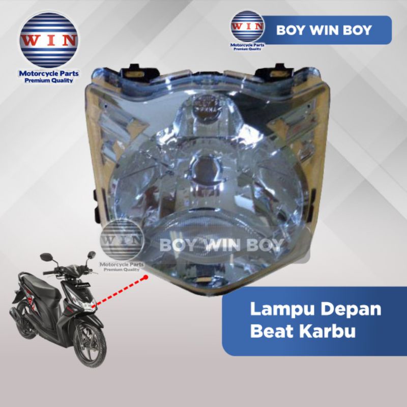 LAMPU DEPAN 1 SET PLUS REFLEKTOR HONDA BEAT KARBU OLD LAMA UNIT