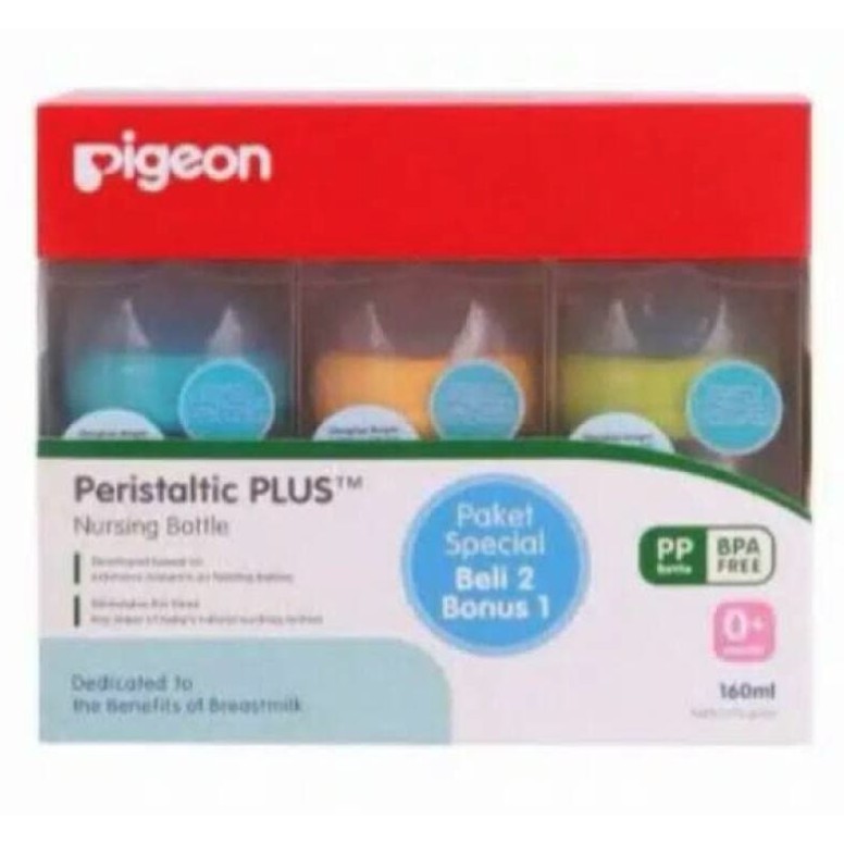 Pigeon Peristaltic Plus Wideneck PP Bottle PROMO 160ml x 3pcs