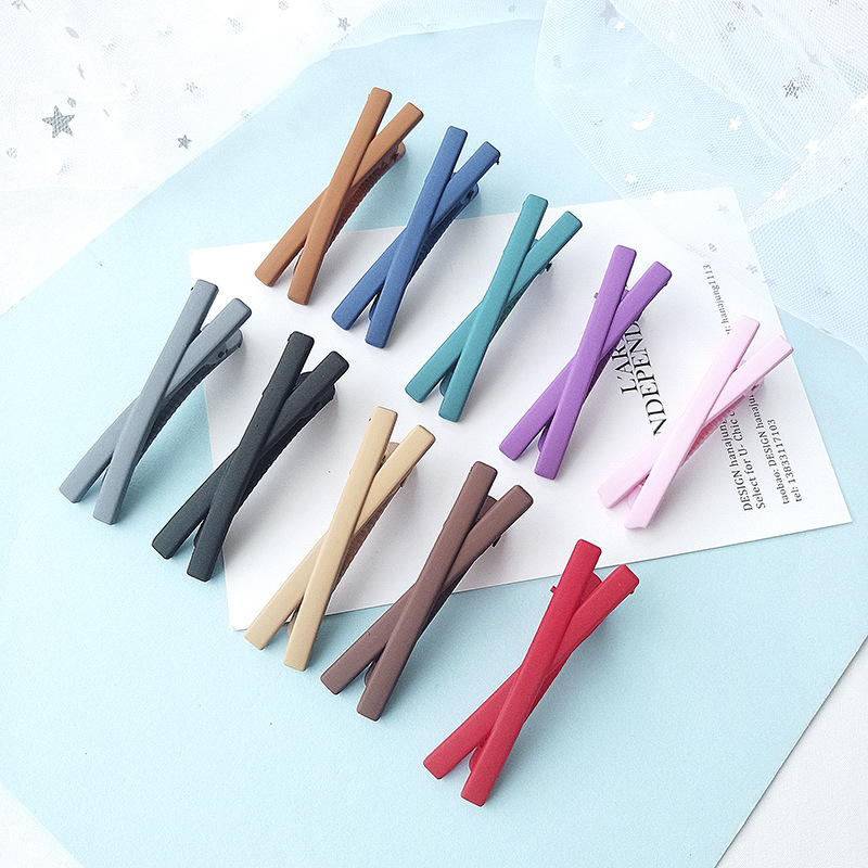 [Women Simple Style Cross Frosted Hairpins] [Girls Korean Ins Style Hair Clips] [Kids Fashion BB Hair Barrette]