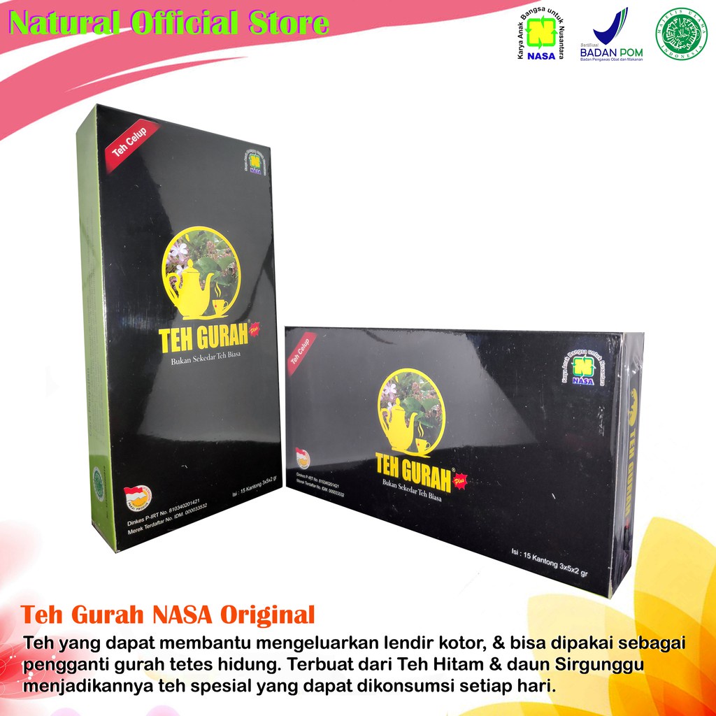 

[READY] TEH GURAH NASA / Teh Herbal Untuk Kesehatan NASA/TEH GURAH ORIGINAL MENGELUARKAN KOTORAN RACUN DAHAK LENDIR MELEGAKAN TENGGOROKAN HERBAL AMAN