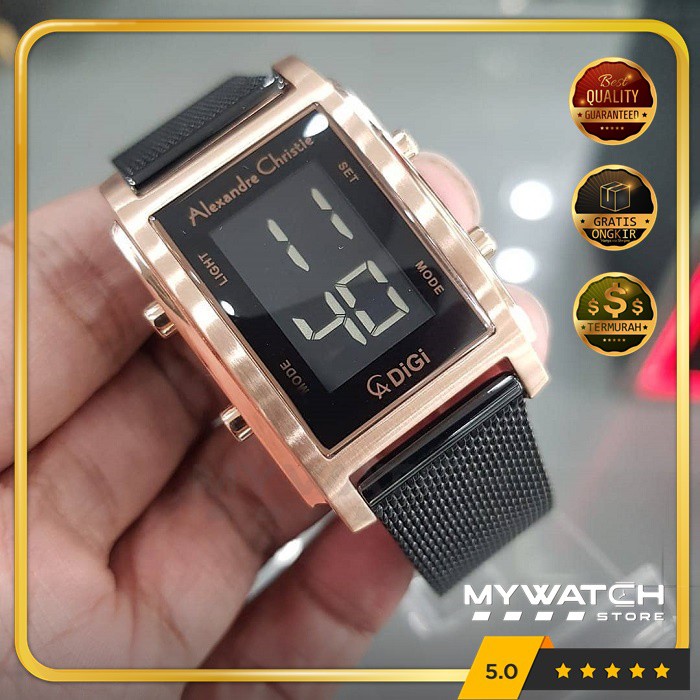 Jam Tangan Alexandre Christie Wanita AC 9334 AC9334 Alexander Christy Black Rosegold