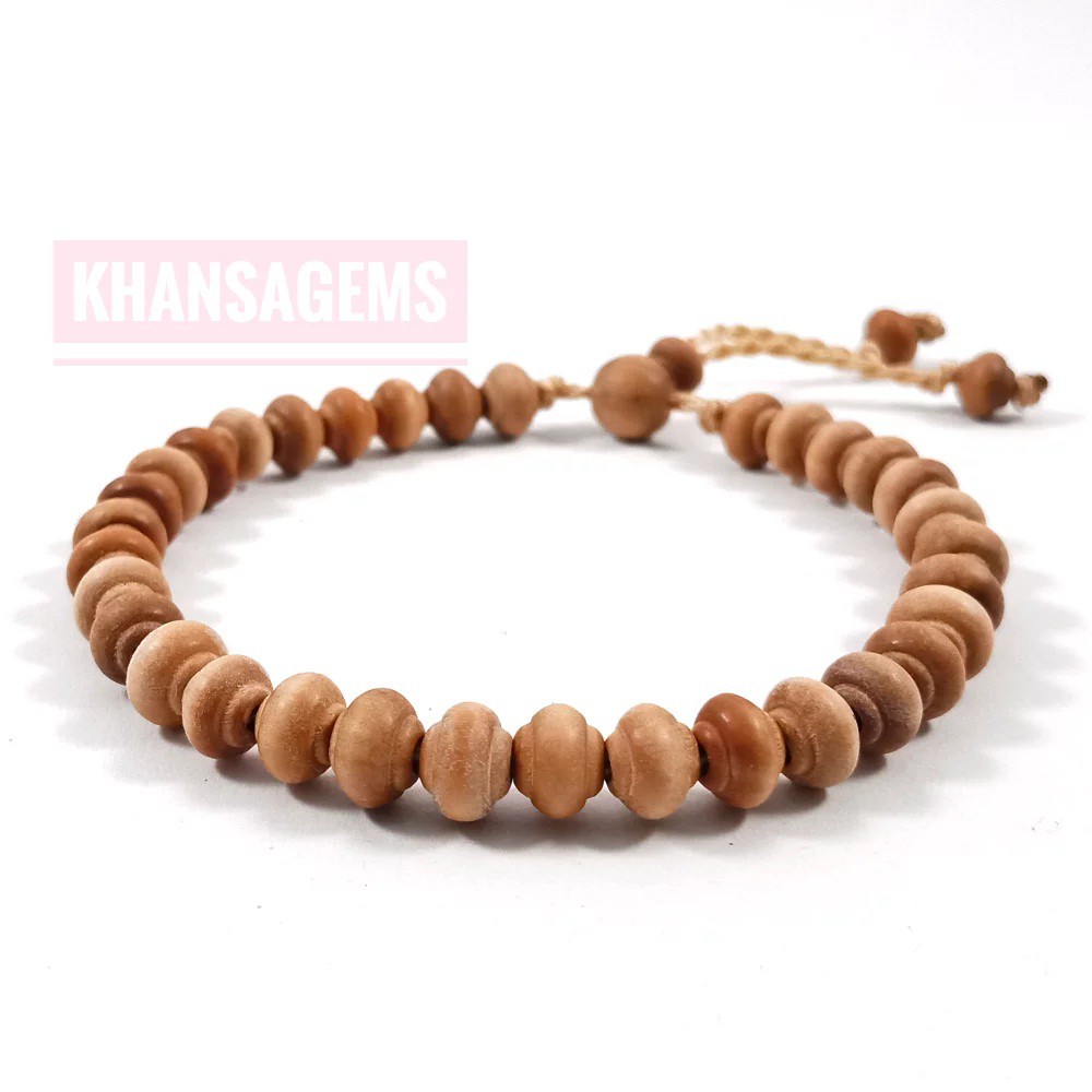 Gelang Tasbih Original Kayu Cendana Dim 6 Mm Model Tali Serut Shambala Aksesories Perhiasan Gelang Fashion Kualitas Super