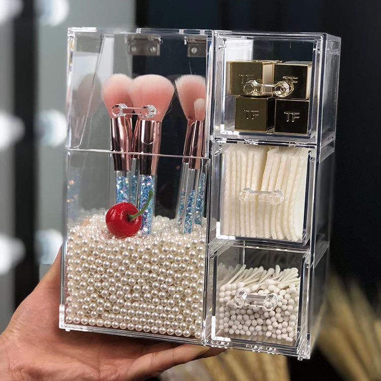 LFS-GC503 Rak Organizer Multifungsi Brush Make Up + Mutiara Rak Anting Acrylic Impor