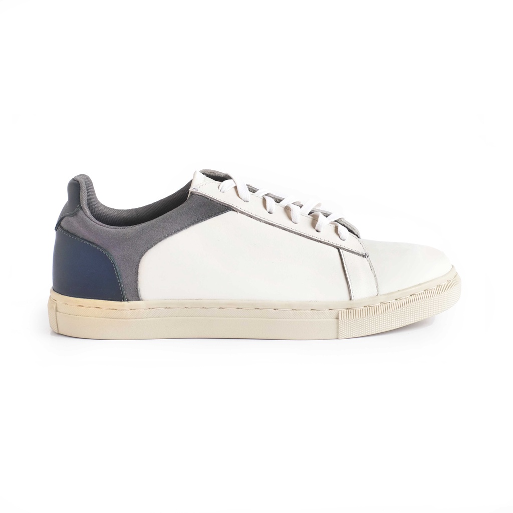 Sepatu Sneakers Kulit Pria - Winshor - Onyx - White Grey Navy