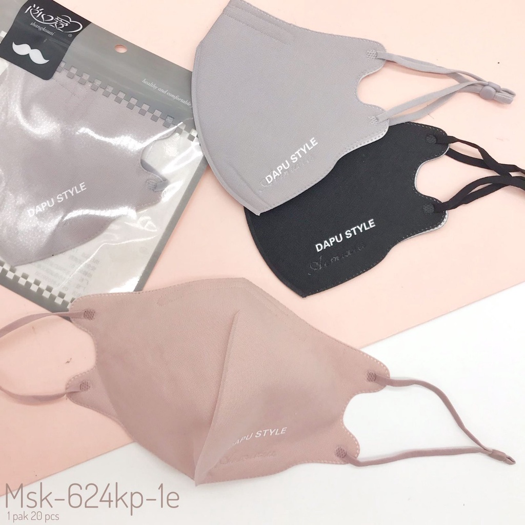 masker kain kn95 duckbill kn95 kf94 3ply tebal kawat hidung tali adjustable dewasa cewek/cow premium