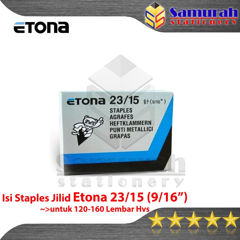 

Isi Stapler Mesin Jilid Etona 23/15 ( 9/16" ) / Staples Refill 23 15